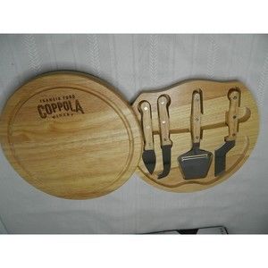 Franmara Cheese Mate Set with 4 Stainless Steel Cheese Tools 10.5" Cheese Board